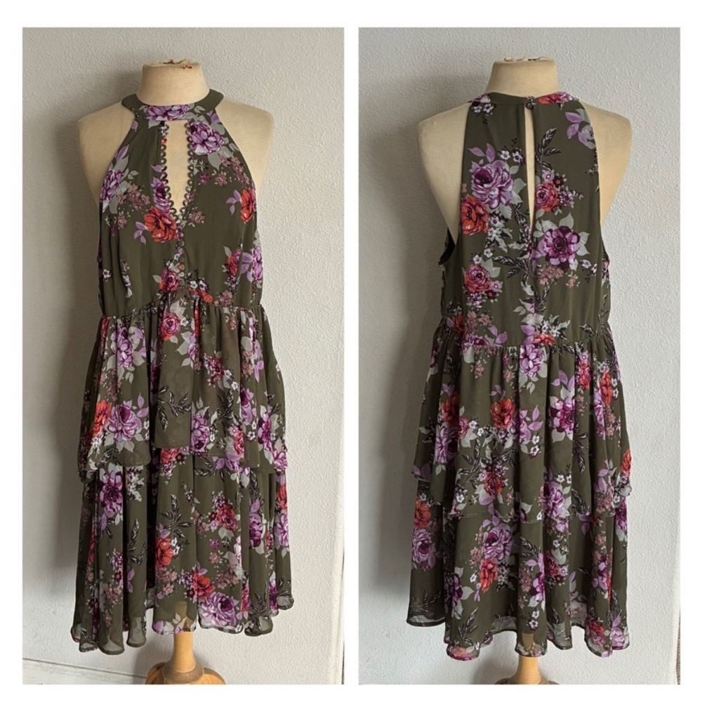 Torrid green floral dress